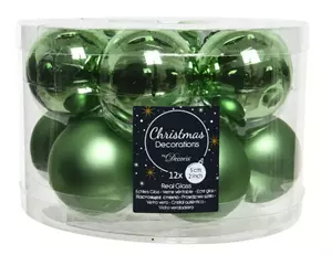 Kerstbal glas d5cm groen12st