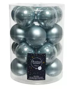 Kerstbal glas d6cm blauw 20st