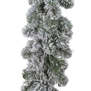Decoris Kerst Dennenslinger Guirlande Groen Met Sneeuw 20 X 270 Cm - Kerstslingers