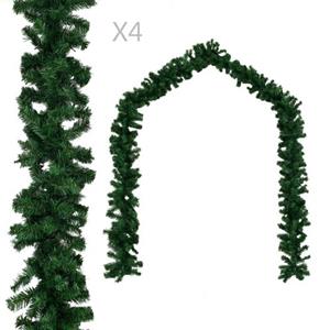 vidaXL Weihnachtsgirlanden 4 Stk. Grün 270 cm PVC 