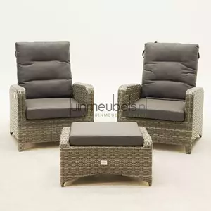 Lesli Living Loungeset Soho Brick 2 loungestoelen met voetenbank