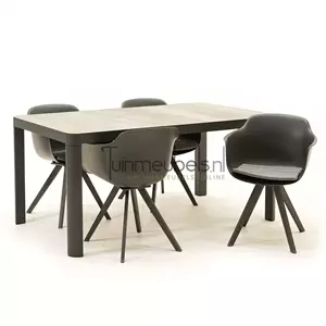 Tuinset Solid met Castilla Negro 160cm tafel