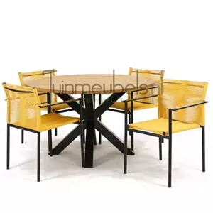 Applebee Tuinstoel Jakarta lemon met Spectral tafel rond 130 cm