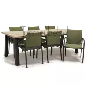 SUNS Tuinstoel Anzio dining Forest green met Derby 240 cm teaktafel