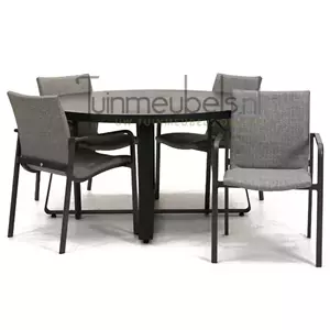 SUNS Tuinstoel Anzio dining light antracite met braga tafel 140 cm