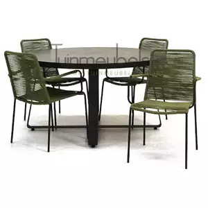 Vita Tuinstoel  Luxor groen met braga tafel 140 cm rond