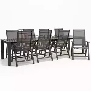 SUNS Tuinstoel Primero 8 stoelen met rialto aluminium tafel 262 x 329 cm