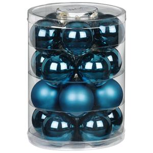20x Stuks Glazen Kerstballen Diep Blauw 6 Cm Glans En Mat - Kerstbal
