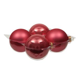 Othmar decorations 4x Stuks Glazen Kerstballen Bubblegum Roze 10 Cm Mat/glans - Kerstbal