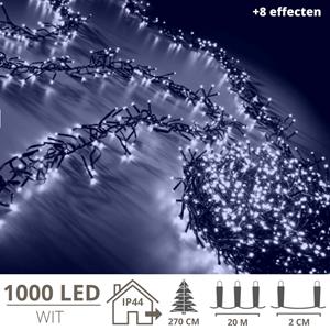 Zenzee Kerstverlichting - Kerstboomverlichting - Clusterverlichting - Kerstversiering - Kerst - 1000 Led's - 20 Meter - Wit