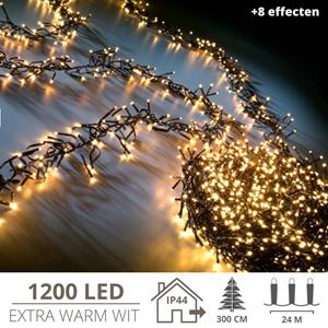 Zenzee Kerstverlichting - Kerstboomverlichting - Clusterverlichting - Kerstversiering - Kerst - 1200 Led's - 24 Meter - Ext...