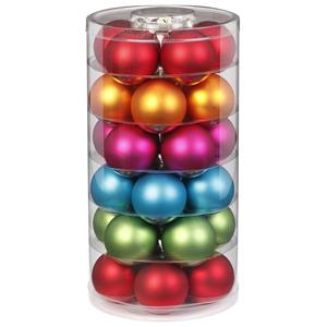 36x Stuks Kleine Glazen Kerstballen Gekleurd Mix 4 Cm - Kerstbal