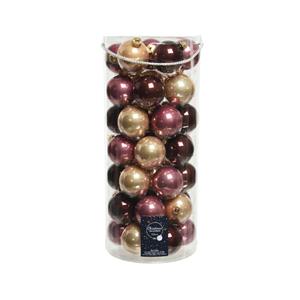 Decoris 49x Stuks Glazen Kerstballen Roze/lichtbruin/donkerbruin 6 Cm Glans En Mat - Kerstbal