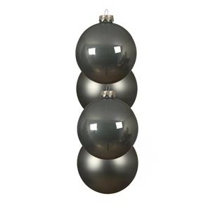 Decoris 4x Stuks Glazen Kerstballen Lichtblauw 10 Cm Mat/glans - Kerstbal