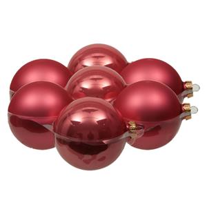 Othmara decorations 8x stuks glazen kerstballen bubblegum roze 10 cm mat/glans -