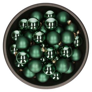 Kerstballen set van glas 36x stuks emerald groen 6 cm -