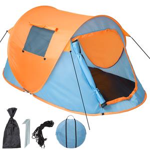 Tectake Pop-up Tent Waterkolom 1500 Mm/cm² Blauw-oranje 401674