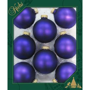 Krebs 16x stuks glazen kerstballen 7 cm prisma violet velvet paars -