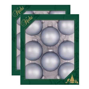 Krebs 16x stuks glazen kerstballen 7 cm starlight velvet blauw -