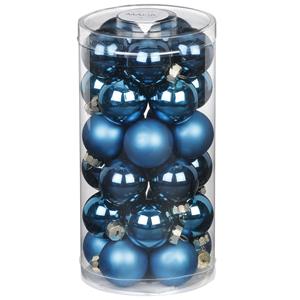 Christmas goods 60x stuks kleine glazen kerstballen diep blauw 4 cm -