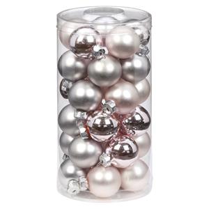 Christmas goods 60x stuks kleine glazen kerstballen lichtroze 4 cm -