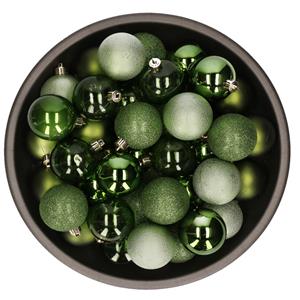 Kunststof kerstballen 48x stuks 6 cm groen -