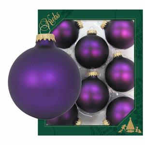 Krebs 8x Magic velvet paarse glazen kerstballen mat 7 cm kerstboomversiering -
