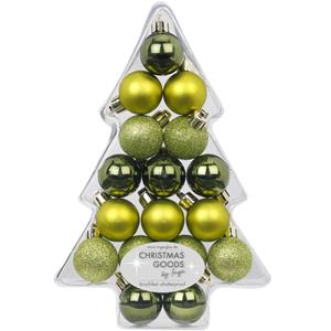 Christmas goods 34x Groene kunststof kerstballen pakket 3 cm -