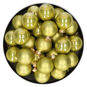Kerstballen set van glas 36x stuks oasis groen 4 cm -