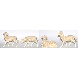 4x Witte schapen beeldjes 10 x 10 cm dierenbeeldjes -