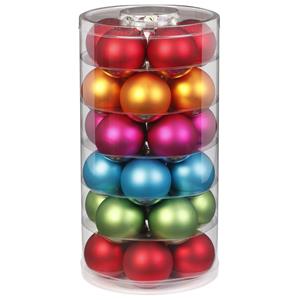 Christmas goods 72x stuks kleine glazen kerstballen gekleurd mix 4 cm -