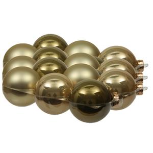 Othmara decorations 18x stuks glazen kerstballen dusky lime goud/groen tinten 8 cm mat/glans -