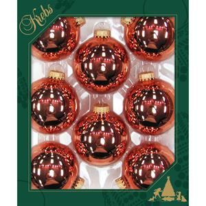 Krebs 24x stuks glazen kerstballen 7 cm gepolijst koper -