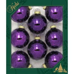 Krebs 24x stuks glazen kerstballen 7 cm koningspaars -