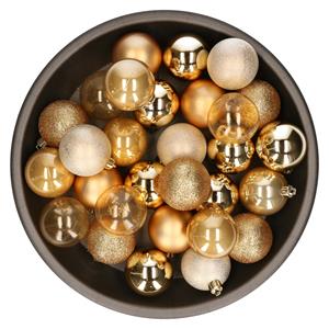 Kunststof kerstballen 48x stuks goud 6 cm -