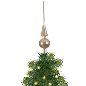 Kerstboom glazen piek bruin glans 26 cm -
