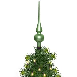Kerstboom glazen piek groen mat 26 cm -