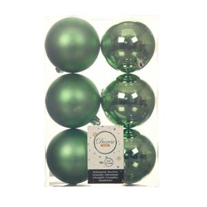 Decoris 18x stuks kunststof kerstballen groen 8 cm glans/mat -