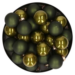 Kerstballen set van glas 36x stuks groen tinten 4 cm -