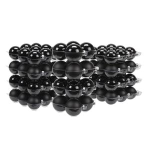 88x stuks glazen kerstballen zwart 4, 6 en 8 cm mat/glans -
