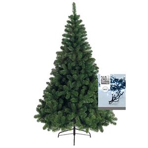 Kerstboom 180 cm incl. kerstverlichting lichtsnoer helder wit -
