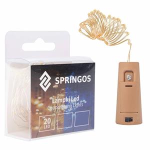 Springos Flesverlichting 1.9 M Batterij 20 Led Warm Wit