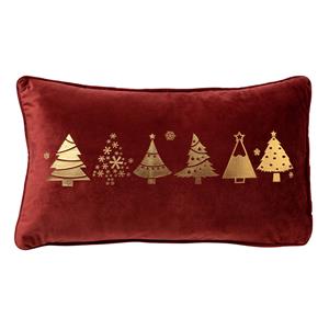 Trees ierkussen 30x50 Rood - Kerst Decoratie - Velvet