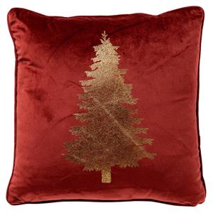 Tree ierkussen 45x45 Rood - Kerst Decoratie - Velvet