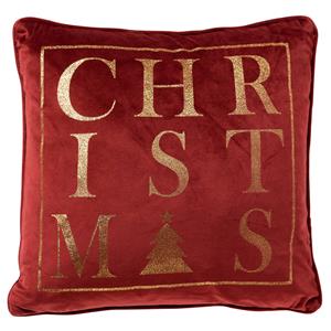 Christmas ierkussen 45x45 Rood - Kerst Decoratie - Velvet