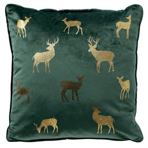 Deer ierkussen 45x45 Groen - Kerst Decoratie - Velvet