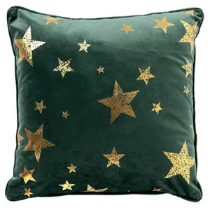 Stars ierkussen 45x45 Groen - Kerst Decoratie - Velvet