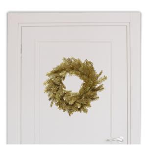 Decoris Deurkrans/kerstkrans goud met glitters D50 cm -