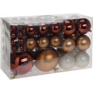 4seasonz Kunststof Kerstballen 94 Stuks Voor Binnen/buiten Gebruik - Amber/rood