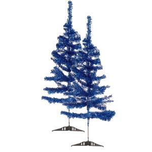 Arte r 2x stuks kleine ijsblauwe kerstbomen van 90 cm -